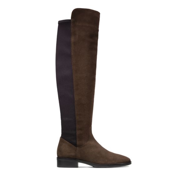 Clarks Womens Pure Caddy Knee High Boots Dark Brown | CA-8239517